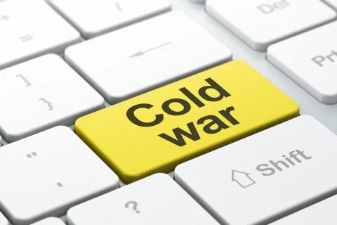 Political concept: Cold War on computer keyboard background Stock Illustration
