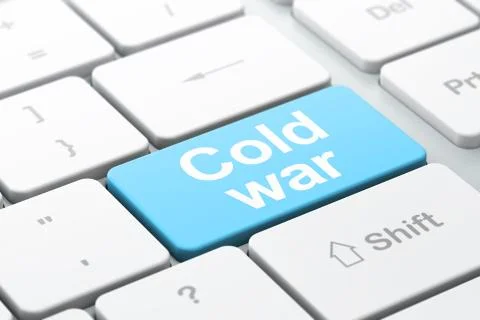 Political concept: Cold War on computer keyboard background Stock Illustration