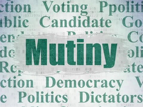 Political concept: Mutiny on Digital Data Paper background Stock Illustration