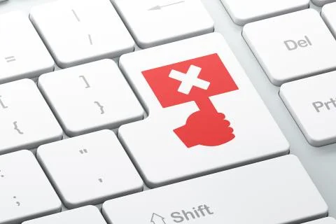Political concept: Protest on computer keyboard background Stock Illustration