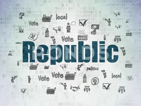 Political Concept: Republic On Digital Data Paper Background
