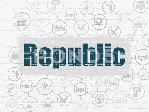 Political Concept: Republic On Wall Background