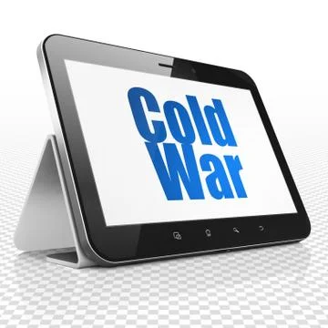 Political concept: Tablet Computer with Cold War on display Stock Illustration