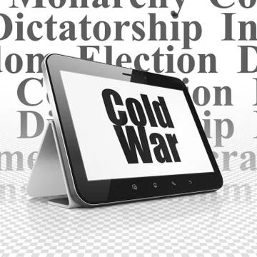 Political concept: Tablet Computer with Cold War on display Stock Illustration