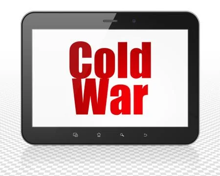 Political concept: Tablet Pc Computer with Cold War on display Stock Illustration