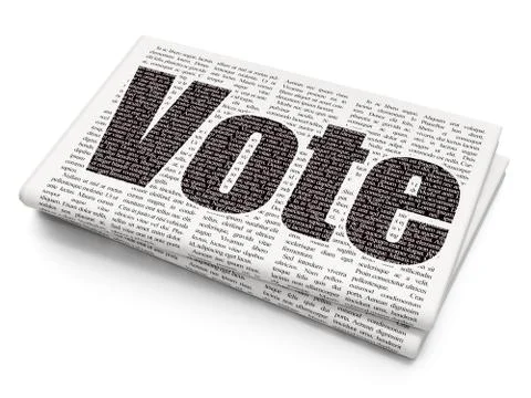 Political concept: Vote on Newspaper background Illustrazione stock