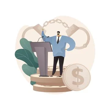 Political corruption abstract concept vector illustration. Stock Illustration