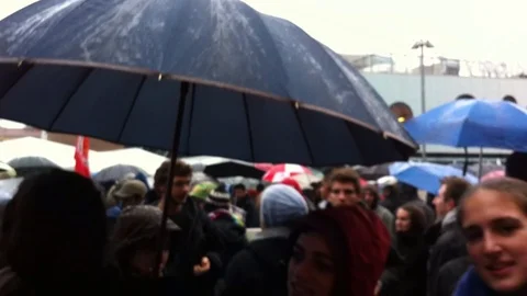 Political Demonstration Protest of foreignes immigrant in Milan, Italy 動画素材 92853420