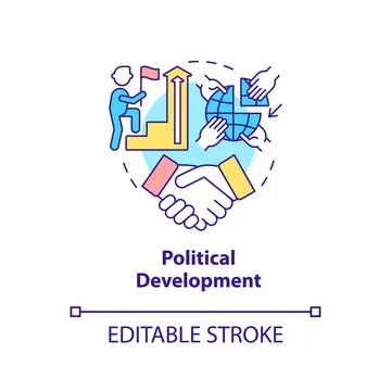 Political development concept icon Illustrazione stock