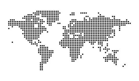 Political Dotted World Map Vector isolated Illustration 스톡 일러스트