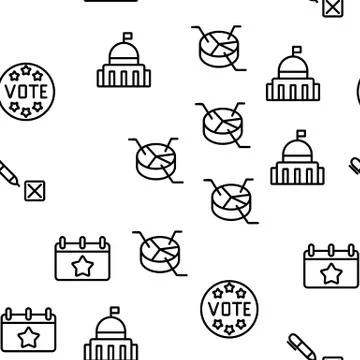 Political Election Vector Seamless Pattern Stock Illustration