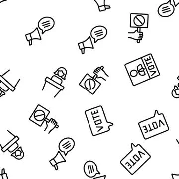 Political Election Vector Seamless Pattern 库存插图