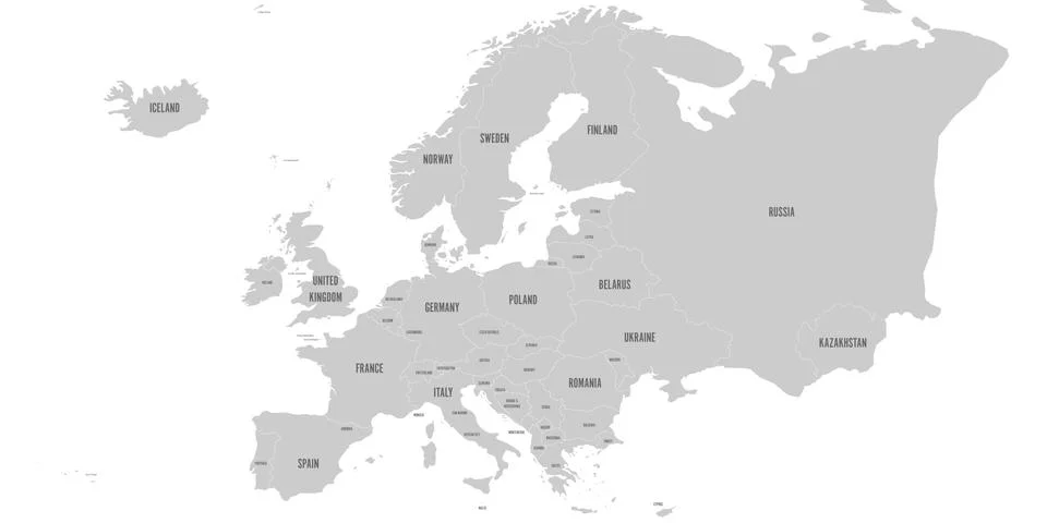 Political Map Of Europe Black And White
