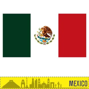Political map of Mexico Illustrazione stock