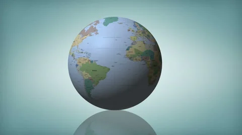 Political map of the planet that rotates Stock Footage 63372964