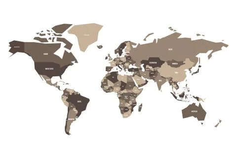 Political map of World. Simplified vector map Stock Illustration