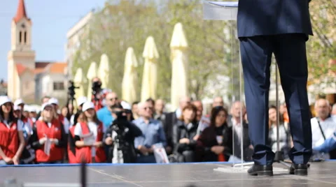 Political rally speech election Stock Footage