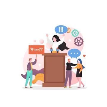 Political speech vector concept for web banner, website page Stock Illustration