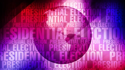 Political theme with world globe background and presidential election text Stock Footage 269698583
