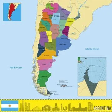 Political vector map of Argentina Stock Illustration
