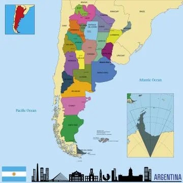 Political vector map of Argentina Illustrazione stock