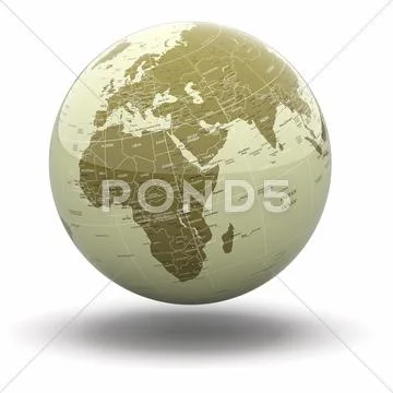 Political world globe on white isolated background. 3d Stock Illustration