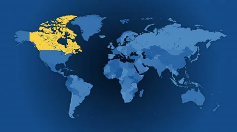 Political world map animated loop. A random selection of 100 countries. Stock Footage 41390249