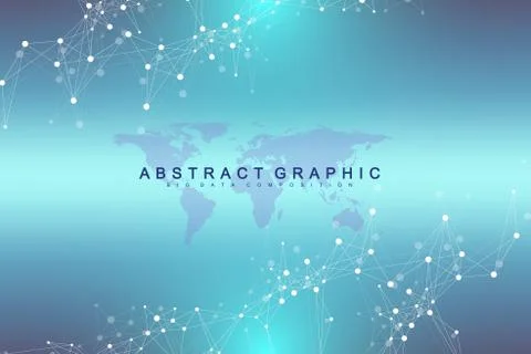 Political World Map with global technology networking concept. Digital data Stock Illustration