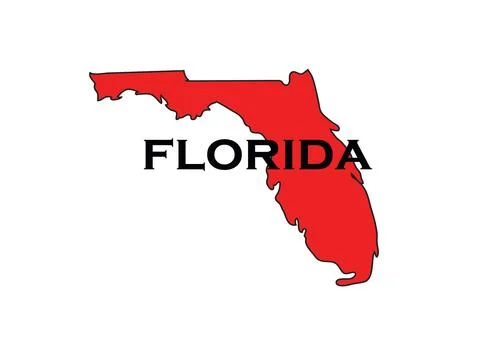 Politically conservative state of Florida colored red. Stock Illustration