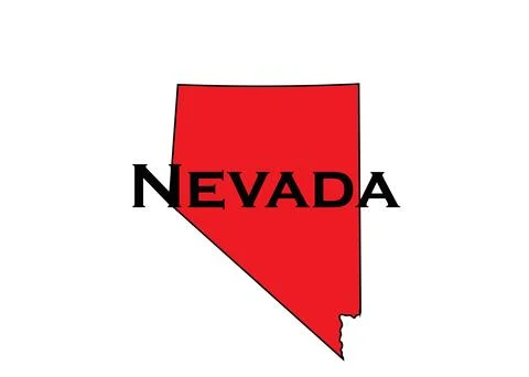 Politically conservative state of Nevada colored red. Stock Illustration