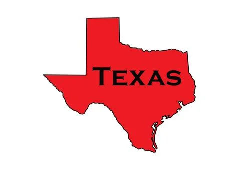 Politically conservative state of Texas colored red. Stock Illustration