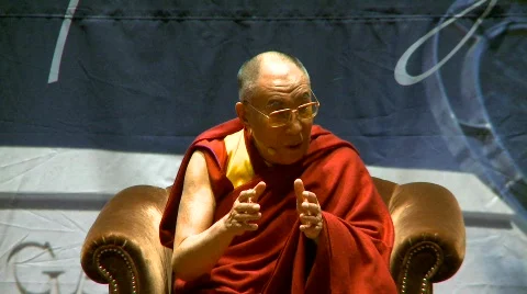 Politics and protest, Dalai Lama speaks part 18 Stock Footage