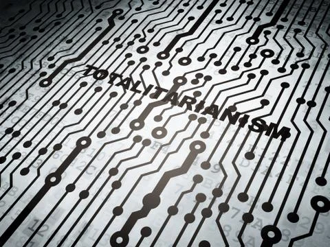 Politics concept: circuit board with Totalitarianism Stock Illustration