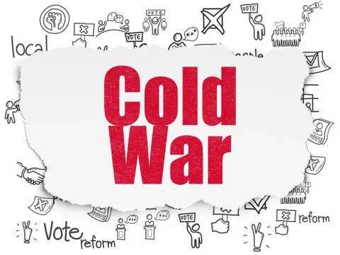 Politics concept: Cold War on Torn Paper background Stock Illustration