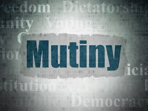 Politics concept: Mutiny on Digital Data Paper background Stock Illustration
