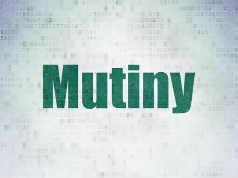 Politics concept: Mutiny on Digital Data Paper background Stock Illustration