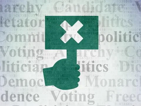 Politics concept: Protest on Digital Data Paper background Illustrazione stock