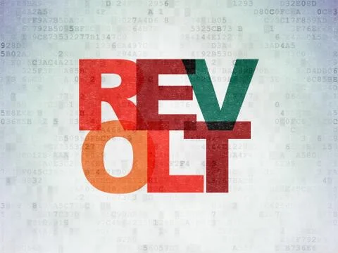 Politics concept: Revolt on Digital Data Paper background Stock Illustration