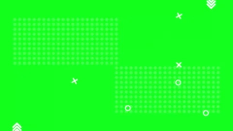 Polka dot background with dots and x symbols moving randomly on green screen Stock Footage 322619336
