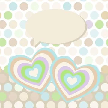 Polka dot background, pattern. Heart on dot background. Vector Stock Illustration