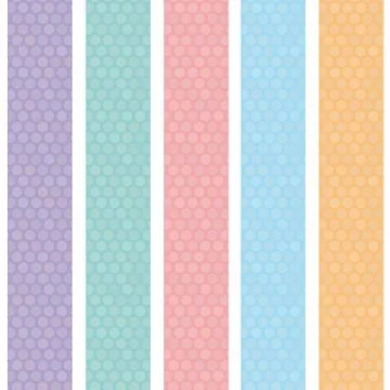 Polka dot background seamless pattern with orange pink lilac blue stripes. Ve Stock Illustration