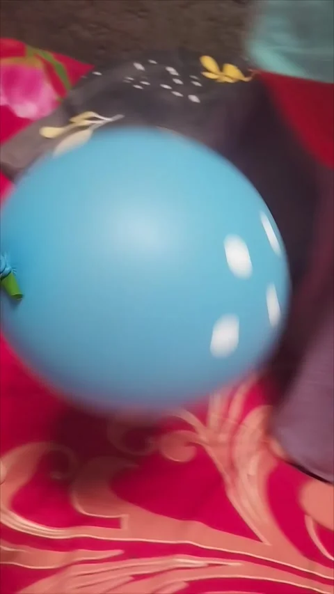 Polka dot balloons for light blue parties Stock Footage 293988345
