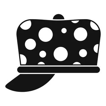 Polka dot cap icon representing headwear fashion Illustrazione stock