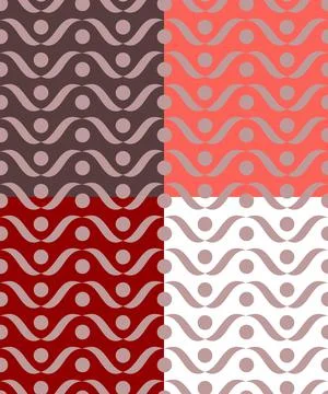 Polka dot, chevron seamless pattern. Hand drawn ink paint brush shapes Stock Illustration