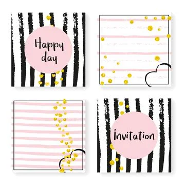Polka Dot Confetti. Stripe Minimal Paint. New Stock Illustration
