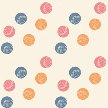 Polka dot doodle orange Stock Illustration