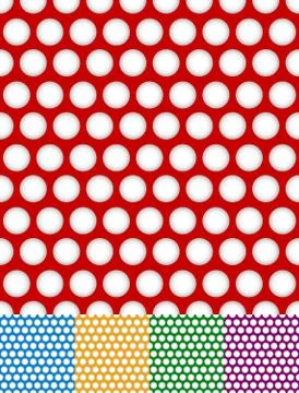 Polka dot, dotted backgrounds. Repeatable patterns with circles shapes. 5 col Stock Illustration