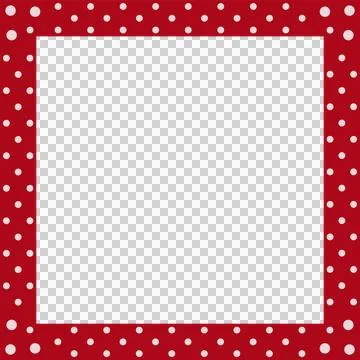 Polka dot frame is being shown on transparent canvas, featuring red border and 스톡 일러스트