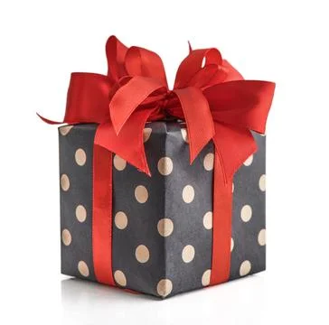 Polka dot Gift box Stock Photos