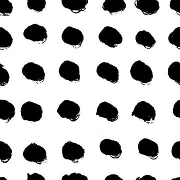 Polka dot grunge seamless pattern. Rough Circle brushstrokes and rounded shapes Stockillustratie